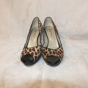 Massimo Baldi Leather Cheetah Brushed Fur Open Toe
